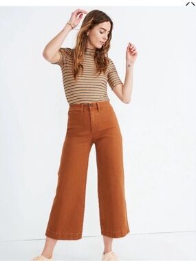 Madewell Slim Emmet Wide Leg Crop in Rust